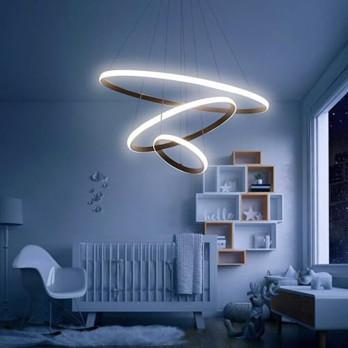 Arcadia Lampadario Led Soffitto a Sospensione NERO Moderno Luce Calda e Fredda Dimmerabile, Telecomando e App per Cellulare - Lampadario Camera da Letto, Soggiorno, Cucina e Cameretta - 5500 LM 60 Cm