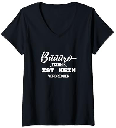 Damen Bürotechnik ist kein Verbrechen | Büro | Pyrotechnik | Pyro T-Shirt mit V-Ausschnitt