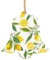 Adornos de madera de SamLng Christmas con forma de campana, limones tropicales frescos, decoraciones colgantes para fiesta de árbol de Navidad, decoración del hogar y vacaciones en interiores