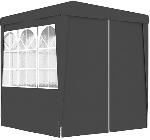 Xichuzi Profi-Partyzelt mit Seitenwänden, Festzelt, Pavillion, Bierzelt, Garten Party Zelt, Gartenzelt, Grillpavillon, 2×2m Anthrazit 90 g/m²