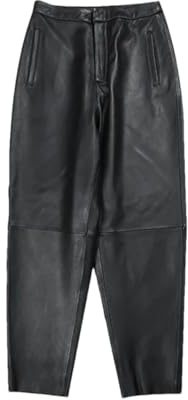 Donne Vera Pelle Ravanello Harem Pantaloni Femminili 100% Vera Pelle di Pecora Nove Punti Pantaloni, Nero , XL