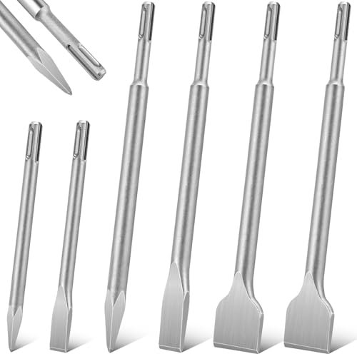 SDS Plus - Juego de cincel para azulejos y espadas, 6 piezas, para martillo perforador, azulejos, hormigón