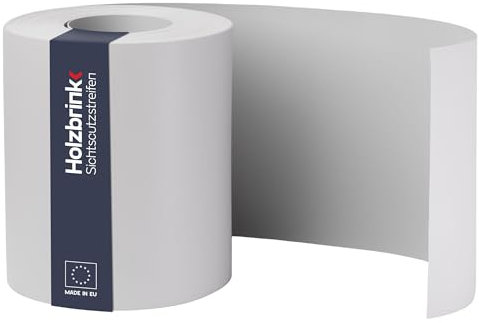 HOLZBRINK Brise vue occultant en PP | 19 cm x 26 m | Lamelle occultation grillage rigide | Rouleau brise-vue pour extérieur, balcon, jardin | gris (RAL 7040)