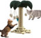 Vertical Sisal Cat Tree-Tall Kitten Scratch Tree with Sisal Ball, Wooden Play House Towers | No Heavy Duty Stable Suspension Ball Cat Toy, Interact Climbing Furniture