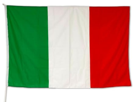 Bandiera Italiana 225x150 cm - Tessuto Nautico Resistente e Colori Brillanti. Bandiera dell'Italia ideale per esterno e interno
