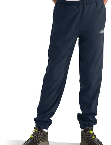 The North Face Boys' On The Trail Pant - Moisture Wicking, Water Repellent, Elastic Waistband with Drawcord, Zip Back Pocket, Summit Navy/Silver Reflective, X-Large