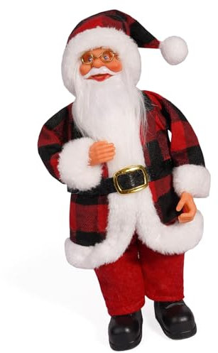 Qcbuegof Figura di Babbo Natale colorata Dolls Decors 12inch Festival Natale in piedi Figura Ornamento Per Decorazione Stagionale Accento Babbo Natale Figurine