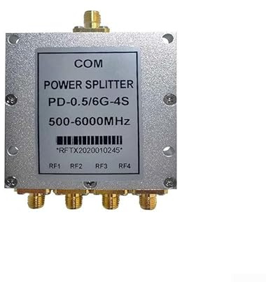 URPIZY 4-vägs 0,5–6 GHz effektfördelare med SMA-K-anslutning, låg insättningsdämpning, hög isolering, för GPS-signaldistribution och trådlösa kommunikationssystem (0,5–6 g)