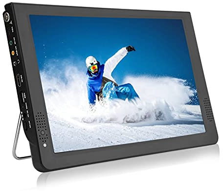 12 Pouces Téléviseur Numérique, Téléviseur Enregistreur Portable avec TNT Support PortUSB, Fente pour Carte SD/MMC Batterie Interne Rechargeable Petite Télévision Analogique