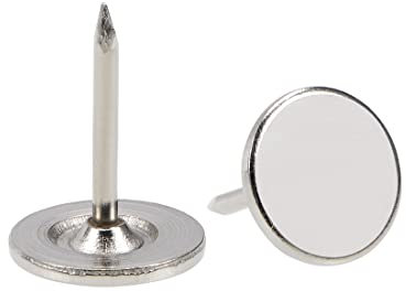 sourcing map 150 Stück Polsternägel, flacher Kopf 11mmx15mm Möbelnägel，Reißnägel für Möbel, Sofa Kopfteile Silber