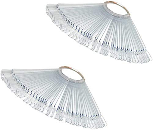 100 pcs Vernis à Ongles couleur carte plaques – Couleurs supplémentaires Tableau d'Affichage – Bâtonnets pour faux ongles nail art Pratiquer des modèles (Transparent)