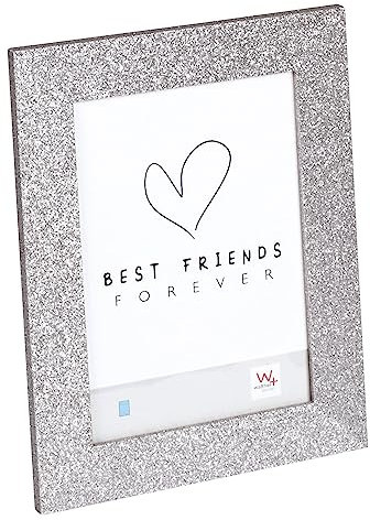 walther design Bilderrahmen silber 15 x 20 cm glitzernde Oberfläche, Twinkle Portraitrahmen IT520S
