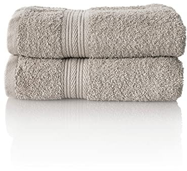 ALCLEAR Premium Frottier Handtuch Set, Frotteeserie in 6 Farben und 5 Größen, Farbe: Silbergrau, 2X Handtücher 50x100 cm