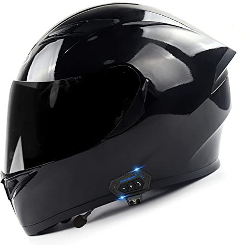Casco Moto Integrato Bluetooth Flip-Up Casco, Casco Moto Integrale Omologato ECE Con Doppia Visiera HD Per Moto Stradali, Bici Da Corsa, Casco Integrale Motocross D3,S=55-56CM
