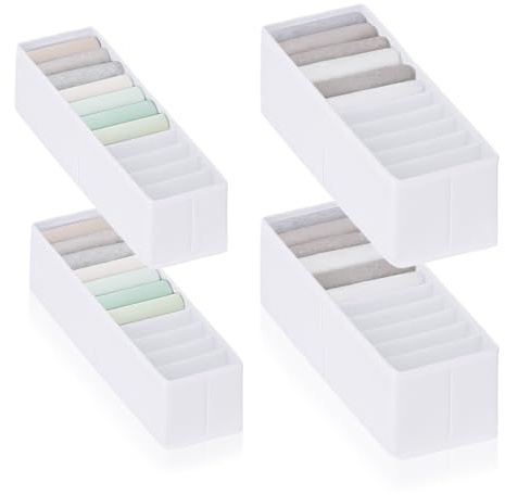 ROW&LINE® – Conjunto organizador – Compartimentos altos para artículos de bebé, ropa interior y prendas de vestir – Sistema divisor de cajones – armarios y cajones – Blanco – Tamaño: 2x XS | 2x S