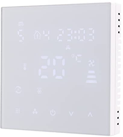 Wengart Termostato per ventilconvettore WG607AC, quattro tubi, programmabile, display LCD, 3 velocità ventola, 4 modalità