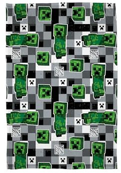 MINECRAFT Official Fleece Blanket | Scribble Design Reversible 2 Sided Super Soft Warm Throw | Perfect For the Bedroom, Sofa, Sleepovers & Camping