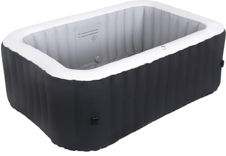 GardWell Whirlpool Urban – para 2 Personas – Ideal para terraza y Balcones – 105 boquillas de Masaje de Aire – Incluye Bomba de Calor, Cartucho de Filtro, Cubierta de Piscina y Alfombrilla Protectora