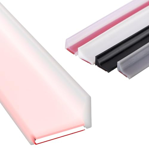 Playolay Barrera de Agua para Ducha, junta Mampara, Perfil de Silicona, Borde Plato Ducha, Vierteaguas para Encimeras, Ideal para Baños Modernos y Sin Fugas (Translúcido, 2 Metros)