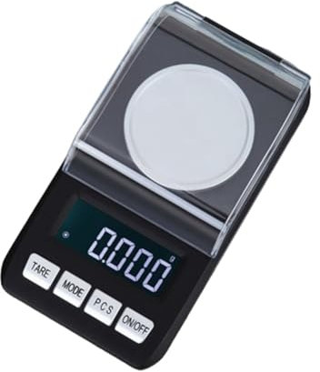 Yopeissn Mini Balance Électronique Portable Noire 50 G 0,001 G, Sac de Haute Précision, Diamant, Pierres Précieuses, Balance Électronique