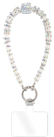 TELAIN 2 Piece Hands-Free Bead Bracelets for Mobile Phone with Pendant and Removable Leash, Women's Bracelet