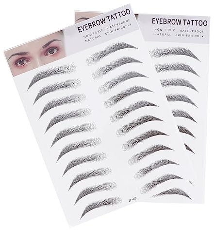 Vaguelly 2 Pezzi Adesivi per sopracciglia 3d Strumento per sopracciglia pinzetta per sopracciglia plasmatore sopracciglia finte modellatori sopracciglio artificiale finto sopracciglio Black