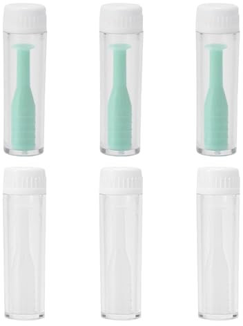 6 Pezzi Ventose per Lenti a Contatto, Inseritori per Lenti a Contatto in Silicone Design Antiscivolo con Bottiglie Senza Sfiato Ideale per Uso Quotidiano e in Viaggio (Verde, Bianco）