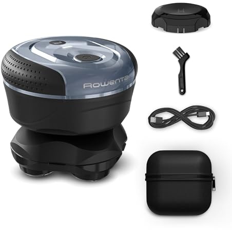 Rowenta Barber Experience, Afeitadora de Cabeza, 5 cabezales con cuchillas de recubrimiento de titanio, apura hasta 0,1 mm, autonomía de 80 min, resistente al agua, neceser de viaje, TN3110E0