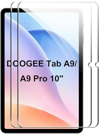zZjoOoj 2 Piezas Protector Pantalla Compatible Con DOOGEE Tab A9/ A9 Pro 10 pulgadas,9H Dureza, Antiarañazos, Sin Burbujas Cristal Vidrio Templado