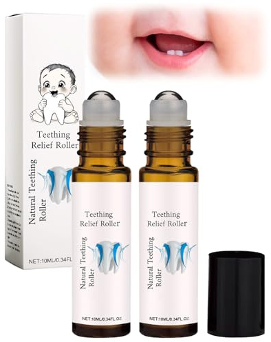 SEESUNO 2PCS Natural Teething Roller Oil for Relief Teething Discomfort Baby