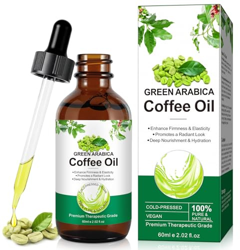 Olio di caffè viso – Olio di caffè puro e naturale al 100% contro le rughe per il viso e i capelli del corpo | Olio di caffè verde Arabica Anti-Puffiness & Firm Skin | Olio di caffè per la cura della