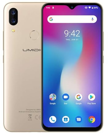 UMIDIGI Telefono Moviles NFC, 6.3 FHD+ 2K Pantalla, 64GB ROM+2TB TF, 16MP+5MP+16MP, Smartphone Android, Batería 5150mAh/18W Carga Rápida, 4GB RAM Movil, Lector Huellas,Dual SIM 4G LTE Libre,GPS
