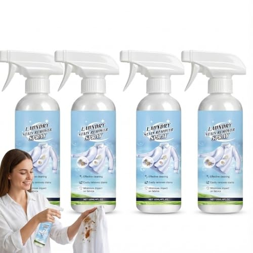 Spray quitamanchas para ropa, potente quitamanchas para telas, quitaman/chas instantáneo para comida, grasa y barro, versátil y fácil de usar, limpieza profunda, rápida y fresca. (4PCS)