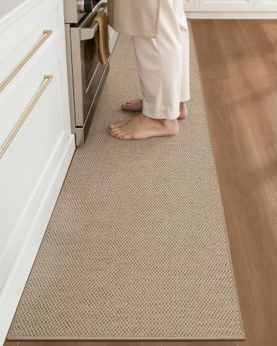 Color&Geometry Alfombra Cocina Lavable Antideslizante,43x200cm,Beige Oscuro