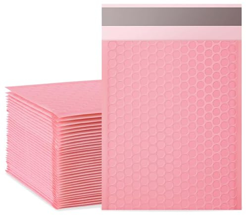 packbabol Bubble Mailers, 8.5x11 Inch Poly Padded Bubble Mailers Pack of 50 Bubble Envelopes Opaque Self Seal Adhesive Waterproof Bags for Shipping and Packaging (Pink)