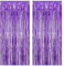 Torytoe Lametta Vorhang Lila Glitzer, 2 Stück Metallic Glitzervorhang Fringe 1 x 2m Glitzer Tinsel Curtain Lametta Vorhänge Folien Fransen Partydeko Hintergrund für Geburtstage Festivals Party Deko