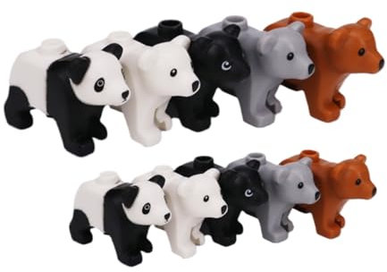 10 Stück Tiere Minifiguren Bausteine Bausatz, Tragen Modellfiguren Baustein Sets, Tierfiguren Minifiguren Bauset für Jugendliche und Erwachsene, Plastiktiere Mini Tiere DIY Zubehör Bausteine Modell