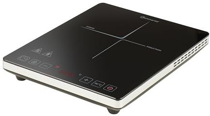 Sommertal Induktionskochfeld 1 Platte 2000W - Super Slim Design, tragbar, bis 240 °C, 4h Timer, Touch-Bedienung, Induktionskochplatte einfach, Induktionsplatte, Induktionsfeld