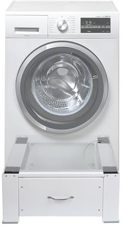 KMDZDZGS Tvättmaskinsbas med låda, stabil plattform för tvättmaskin och torktumlare, 62,5 x 54,5 x 32,5 cm, robust tvättmaskinsbas, perfekt för tvättmaskiner och torktumlare