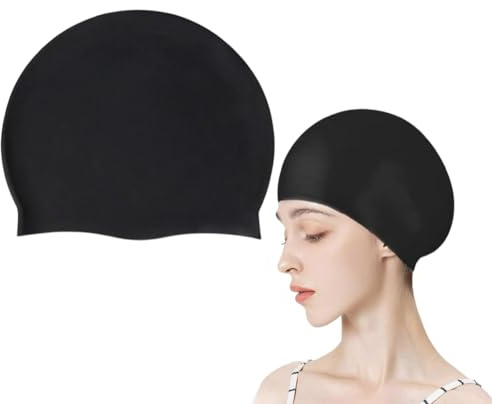 JchEnye Cappello da Bagno per Capelli Lunghi — Cappello da Bagno Adatto Sia per Uomini Che per Donne —Cappello da Bagno Realizzato in 100% di Silicone - Alta qualità