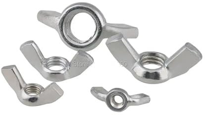 Écrou papillon à oreilles en acier au carbone zingué DIN315, 100 pièces, 10#-24