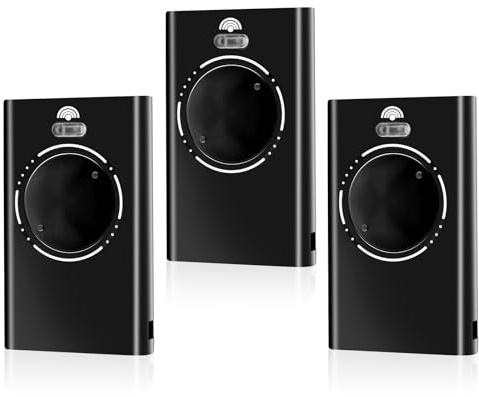 Garage Door Remote Control, XT2 433 SLH LR 433.92 MHz for FAAC Handheld Transmitter, 2-Channel Radio Remote Control for Gate Operators, Black (Pack of 3)