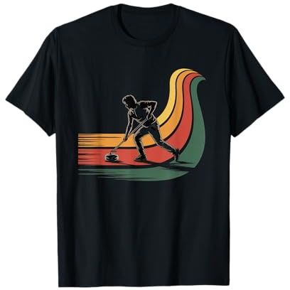 Bandera Americana Curling Camiseta Rizador Piedra Deslizante Camiseta