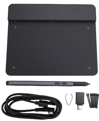 FTVOGUE Digital Ritplatta, 4x3 Grafikplatta med 16K Stylus Penna, 5080 LPI-upplösning, OTG-adapter, USB C-ritplatta för Undervisning, Onlineklass, Design, Studenter
