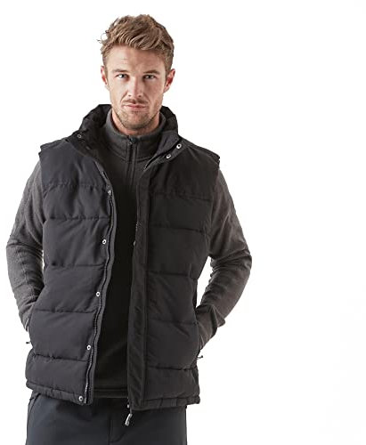 Peter Storm Men’s Walter Wadded Gilet with 3 Zipped Pockets and Adjustable Hem, Water-Resistant & Insulated Vest, Warm Bodywarmer (UK, Alpha, XL, Regular, Regular, Black)