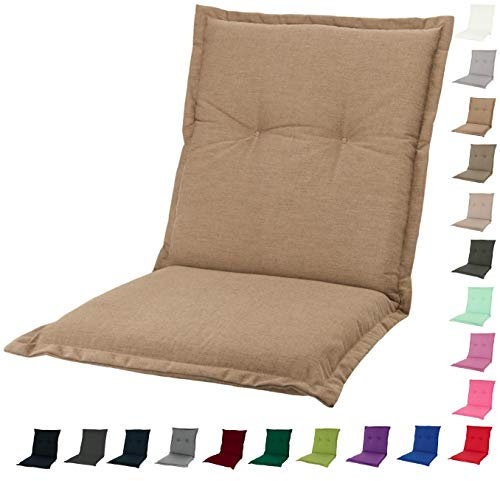 KOPU® Niedriglehner Auflage Prisma Linnen | Auflagen für Gartenstühle | Beige Garten Kissen 100 x 50 cm | 19 Einfache Farben | Robuster Schaumstoff für zusätzlichen Komfort