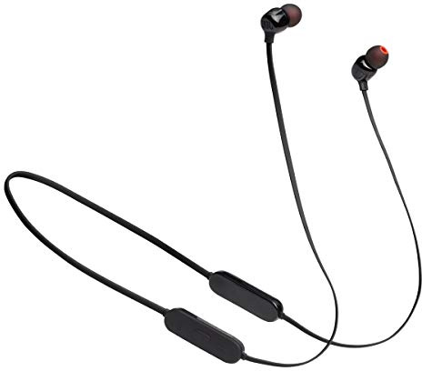 JBL Tune 125 - Bluetooth Wireless in-Ear Headphones with 3-Button Mic/Remote and Flat Cable - Black, Small