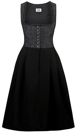 Stockerpoint Dam Dirndl Dakota I storlek 34–54 I Traditionell klänning med elegant jacquardtyg och kärleksfulla detaljer I Bekväm och lätt att rengöra I Perfekt för folkfester och festligheter, svart
