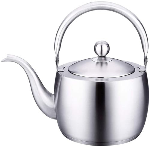 ZHUANCHOU Camping Kettle Stainless Steel Camping Cookware Whistling Kettle Camping Outdoor Hiking Picnic Coffee Pot