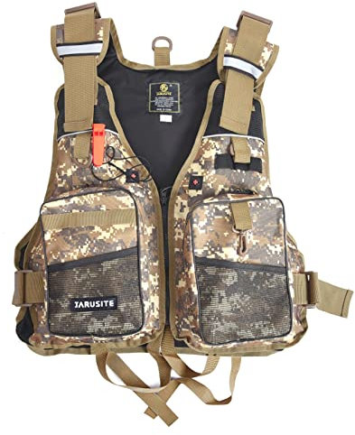 GLikur Fishing Vest for Men and Women Outdoor Activity Fly Fishing Vest,with Pockets Photography Outdoor Jacket, Adjustable Sizes Vest (Color : Camo, Size : One size)